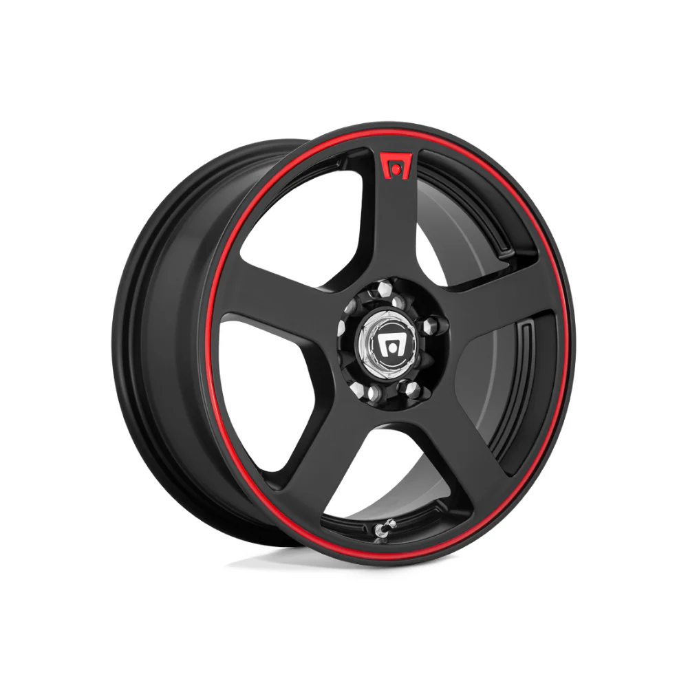 MOTEGI MR116 Matte Black Red Racing Stripe