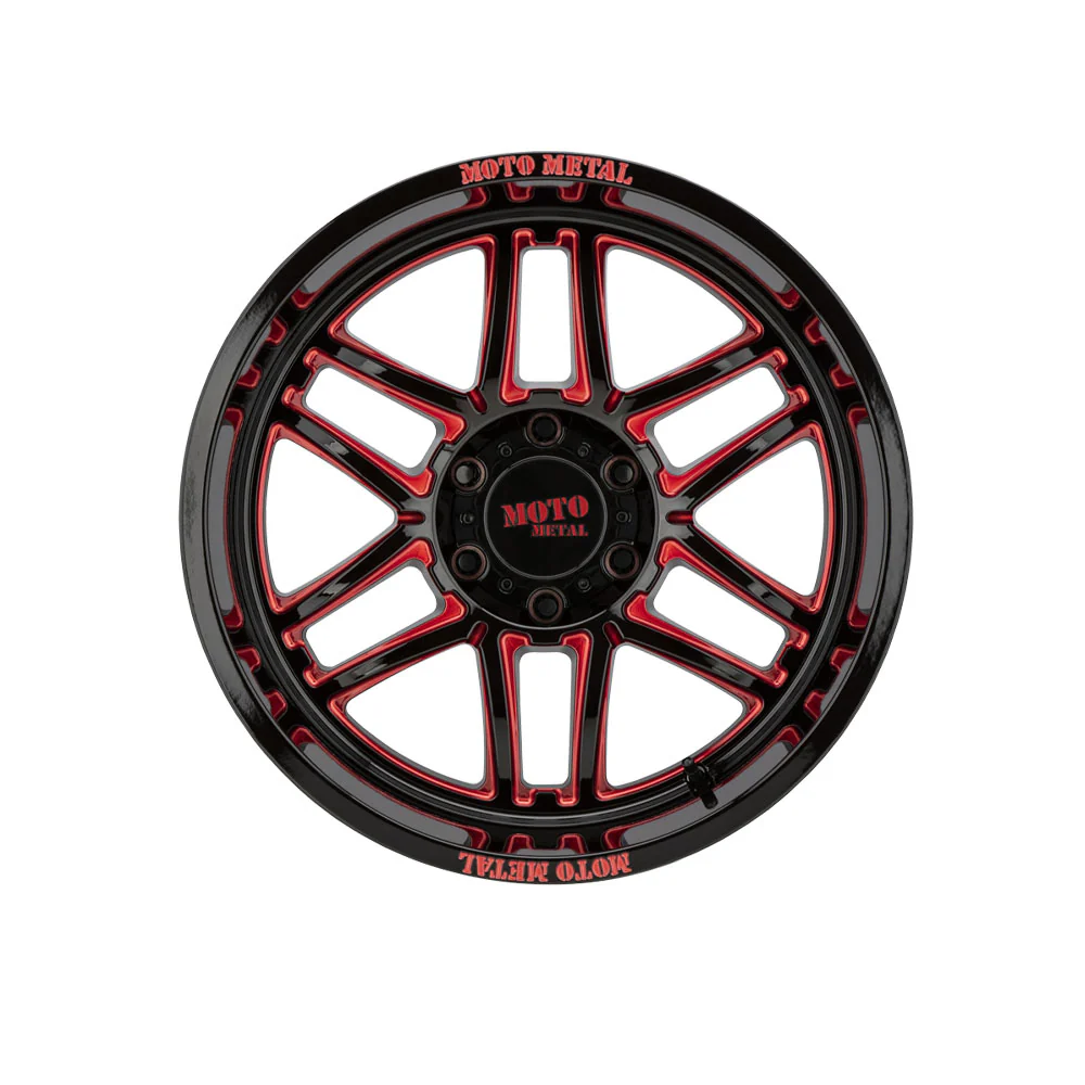 MOTO METAL MO992 FOLSOM Gloss Black Milled With Red Tint - Image 2