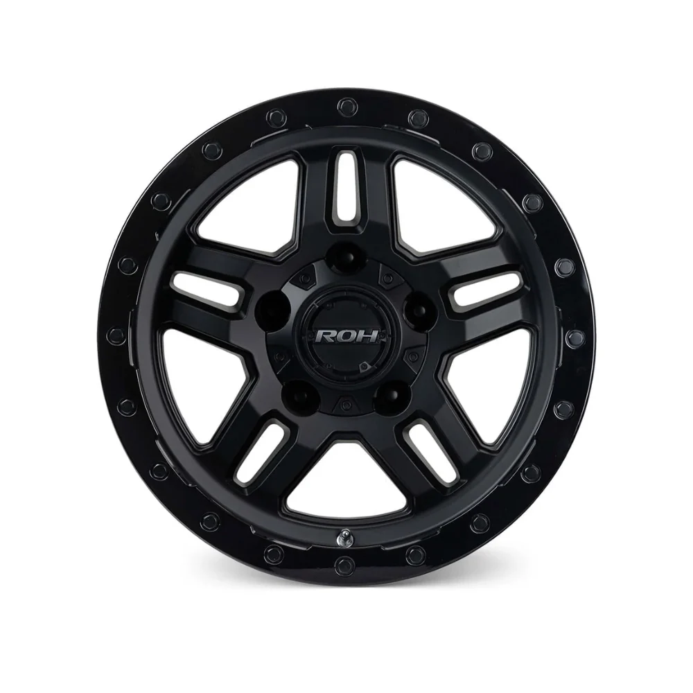 ROH WHEELS HAMMER MATTE BLACK GLOSS BLACK LIP - Image 2